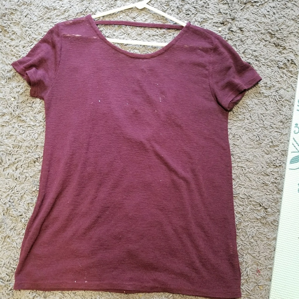 Maroon backless shirt